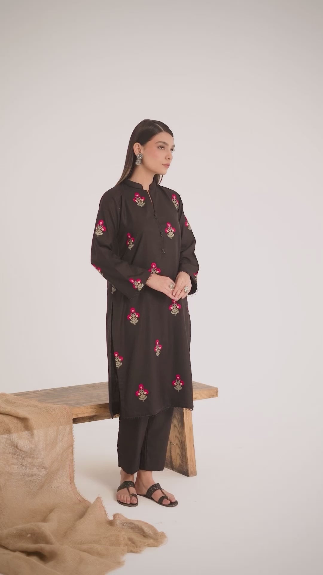 2PC Embroidered Dress- EMB01