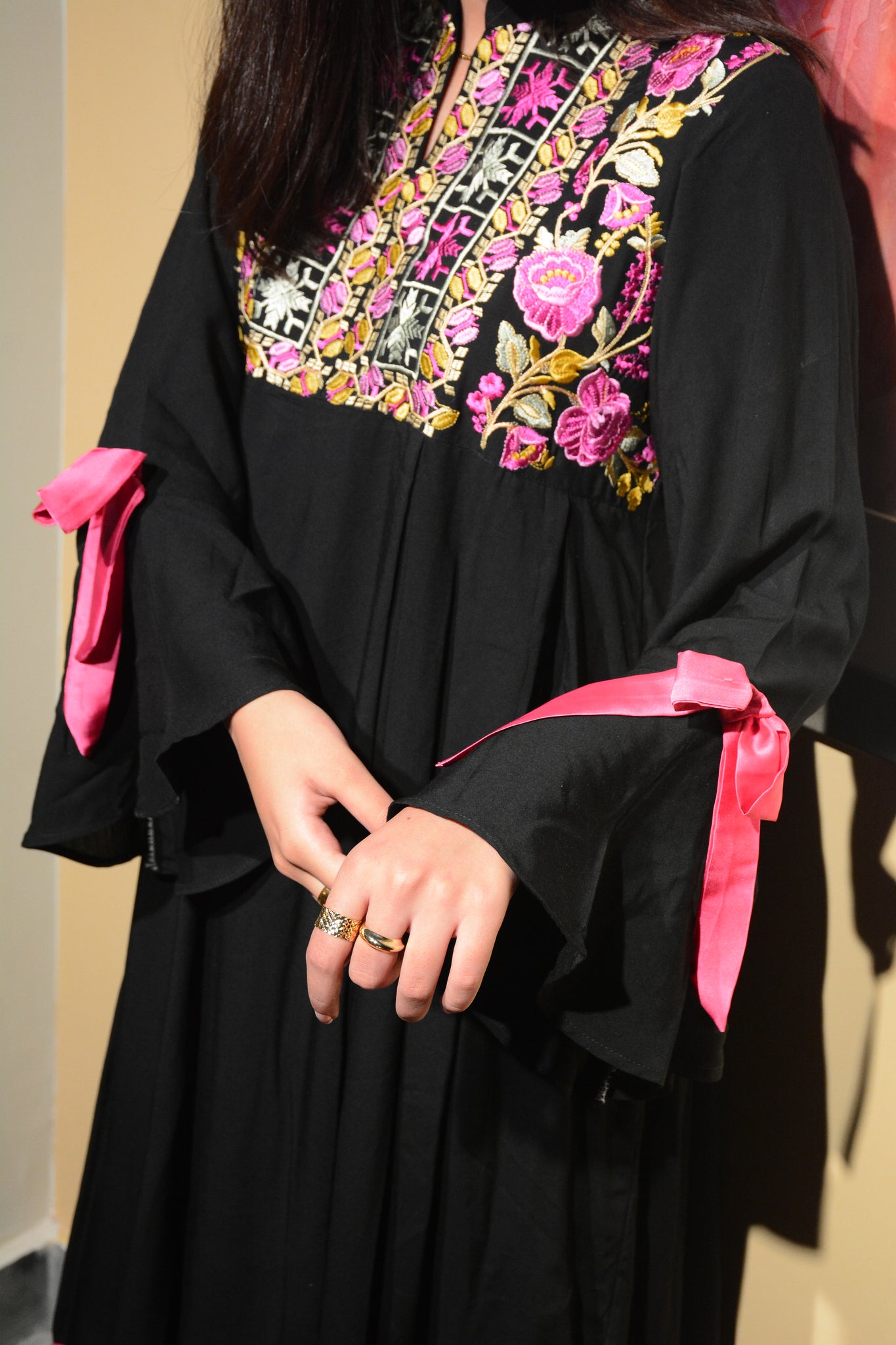 black frock with embroidery