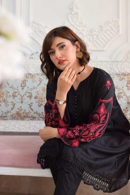 Embroidered Lawn A-Line Kurta (06)