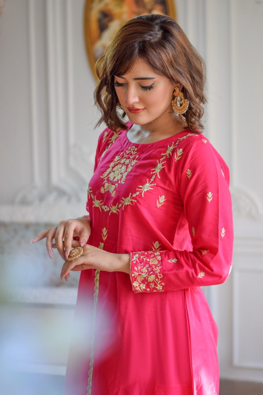 Embroidered Lawn A-Line Kurta (01)