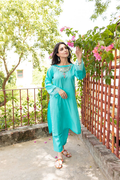 2PC Embroidered Suit- SB007