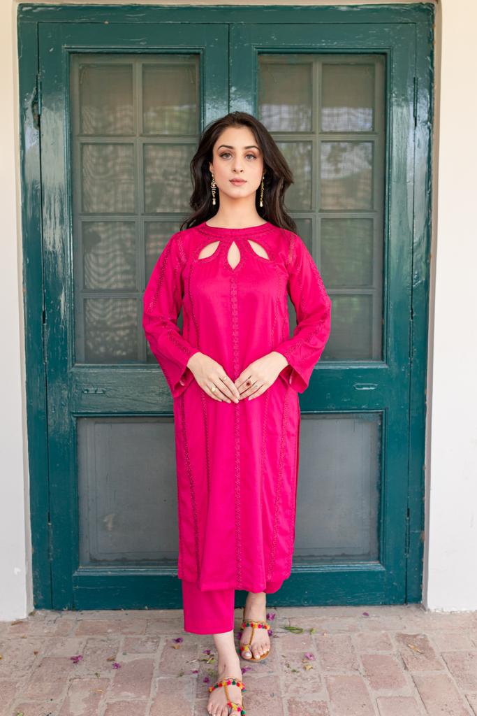 2PC Winters Embroidered Suit- SP006