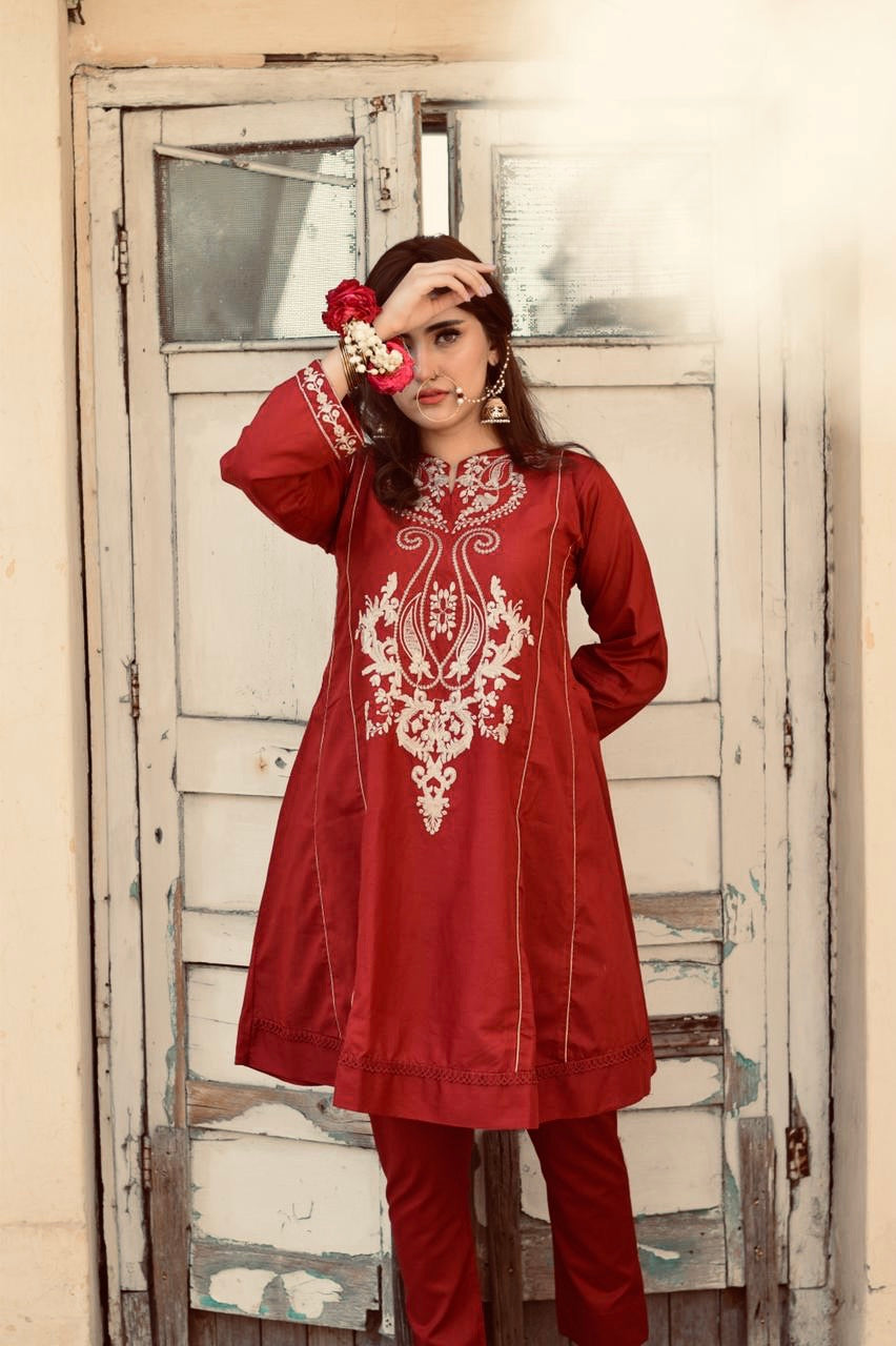 Embroidered Lawn Frock (08)